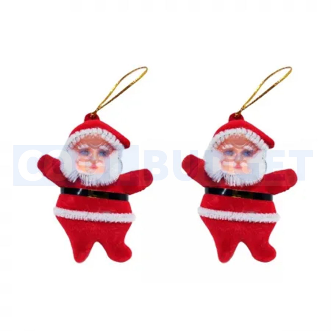 2 Pcs Santa Claus – Small Hanging Christmas Tree Decorations (8.5 cm)