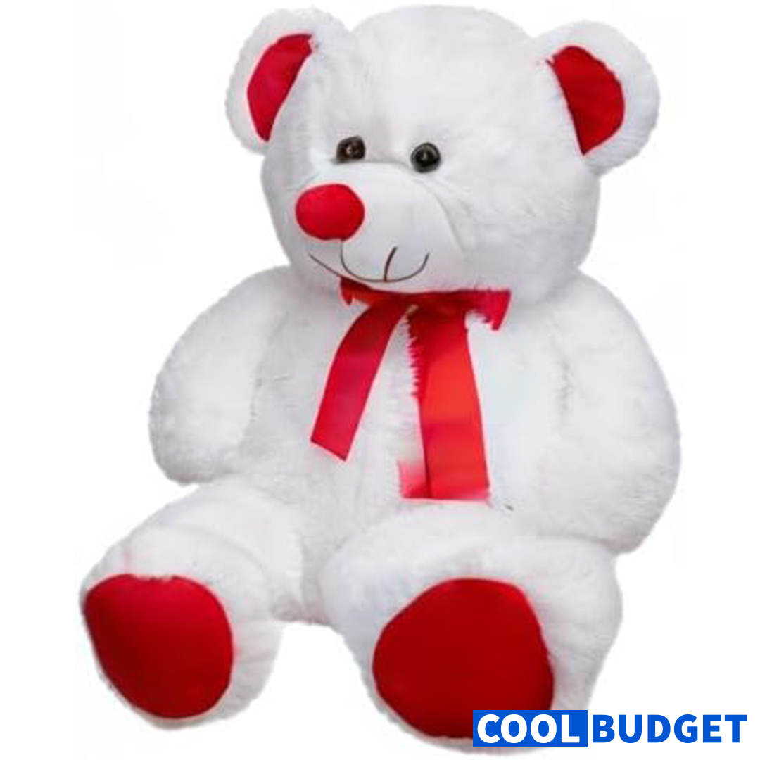 Huge Teddy Bear Stuffed Animal Giant Teddy Bear Plush with Red Ribbon Bow Plush Toy Gift for Girlfriend and Kids 36 inch White