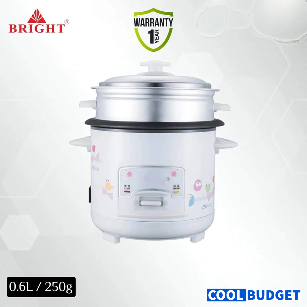 Bright 600ml Rice Cooker – Compact, 300W, Fast & Convenient