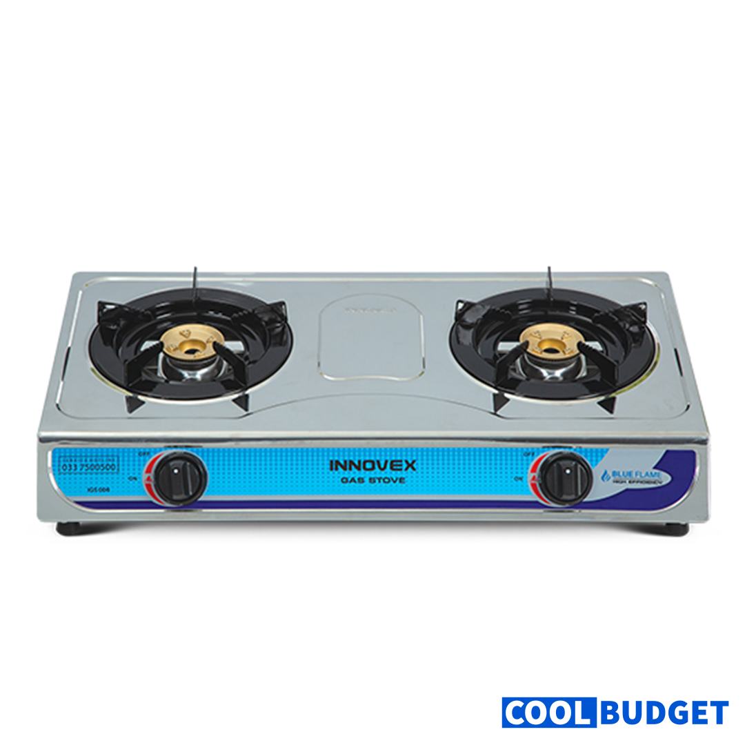 Innovex Stainless‑Steel Two Burner Gas Stove (IGS006) – Smart Cooking on a Budget