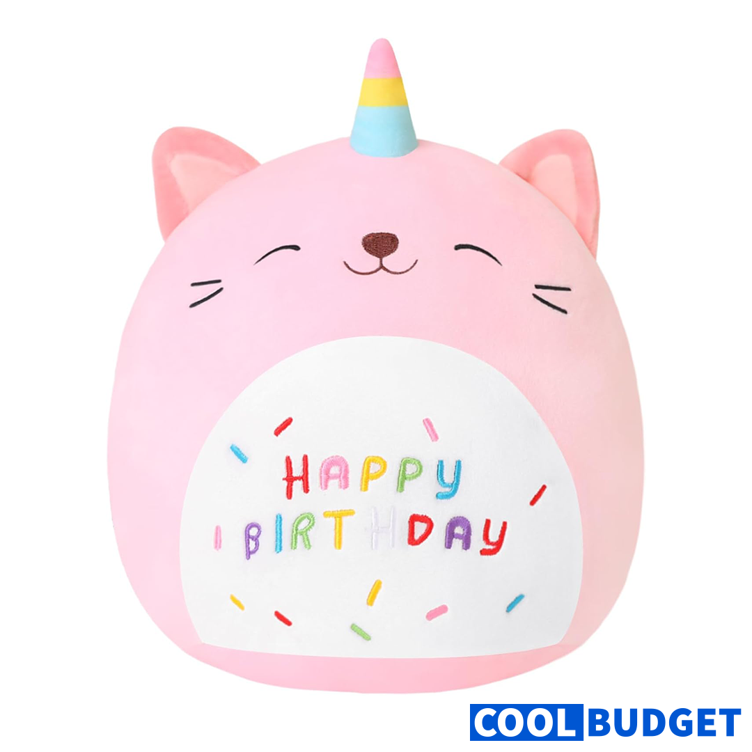 SQEQE Unicorn Cat Plush Kawaii Birthday Cat Plushies Pillow Cat Stuffed Animal Toy Soft Plushie Doll Gifts for Kids Decor(Caticorn, 8 Inch)