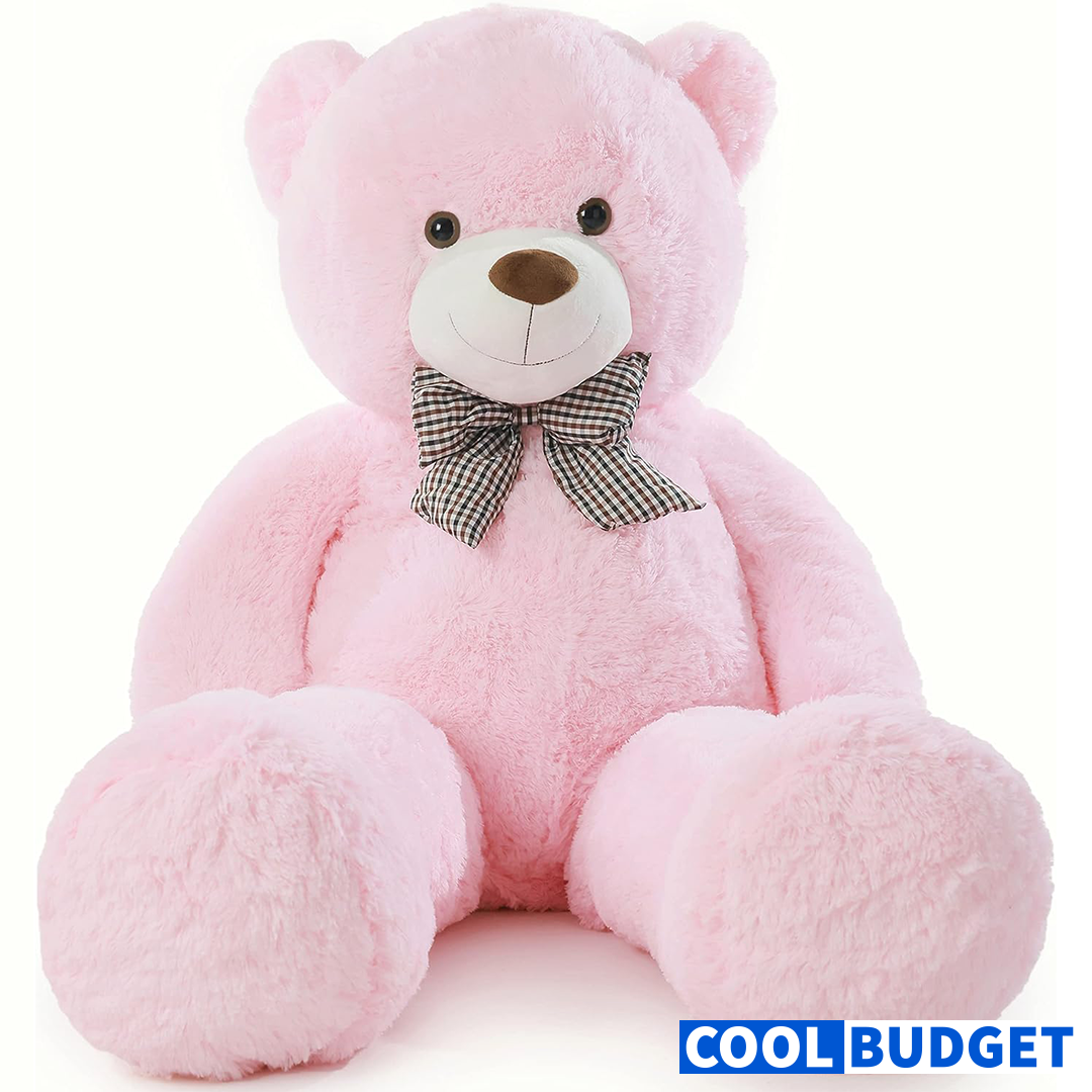 Poutmac Big Pink Teddy Bear 4Ft Giant Stuffed Animal Plush Toy for Girlfriend Women Kids for Valentines Christmas Birthday
