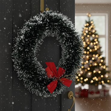 Christmas Bowknot Green Wreath Decorative Pendants Exquisite Design Lightweight Festival Decoration