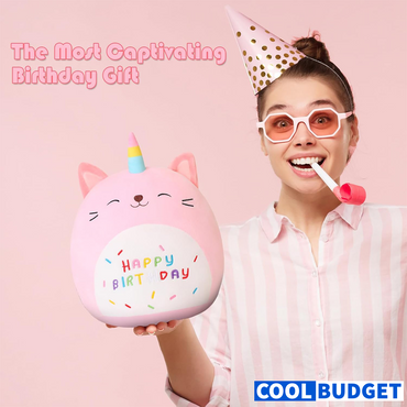SQEQE Unicorn Cat Plush Kawaii Birthday Cat Plushies Pillow Cat Stuffed Animal Toy Soft Plushie Doll Gifts for Kids Decor(Caticorn, 8 Inch)