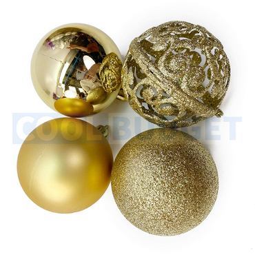 12 Pcs Gold Balls Tree Pendants – Shatterproof Christmas Tree Ornaments