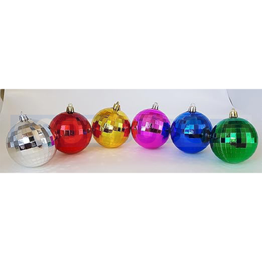 6 Pcs Decorative Multicolor Christmas Balls – Tree Hanging Ornaments Xmas Decor (4 cm)