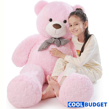 Poutmac Big Pink Teddy Bear 4Ft Giant Stuffed Animal Plush Toy for Girlfriend Women Kids for Valentines Christmas Birthday