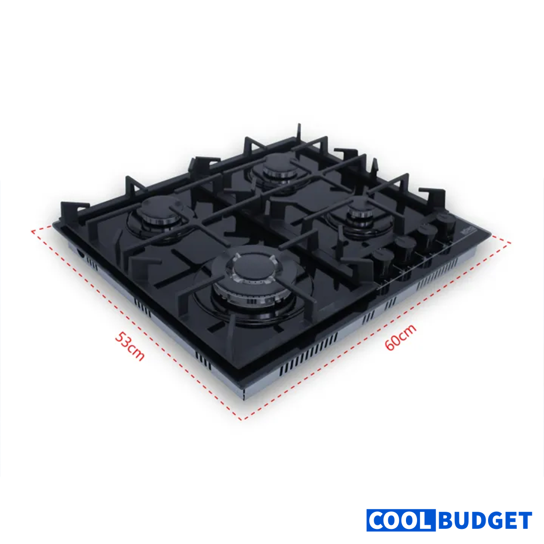 EURO Ster 4 Burner Glass Top Gas Cooker – Stylish Performance Within Reach