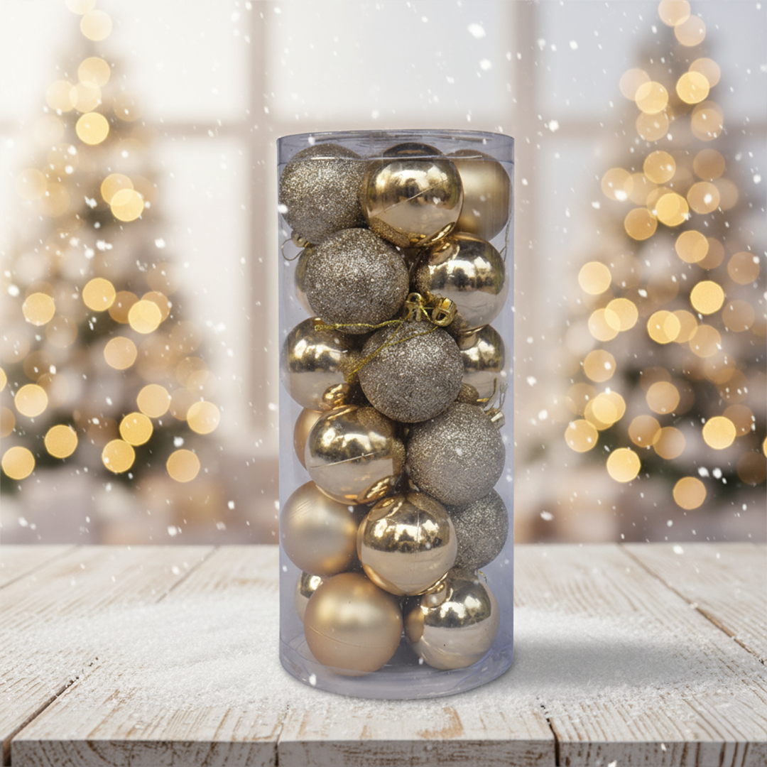 24 Balls Christmas Balls Ornaments Shatterproof Christmas Tree Decorations with Hanging Loop for Xmas Tree