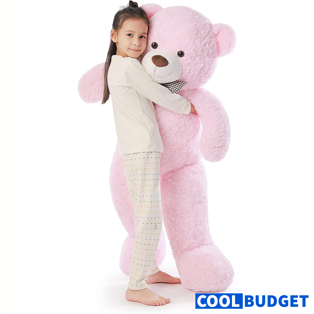 Poutmac Big Pink Teddy Bear 4Ft Giant Stuffed Animal Plush Toy for Girlfriend Women Kids for Valentines Christmas Birthday