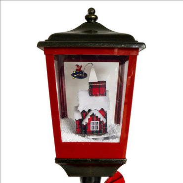 Dark red and black brush gold lamp post- 157cm LED018