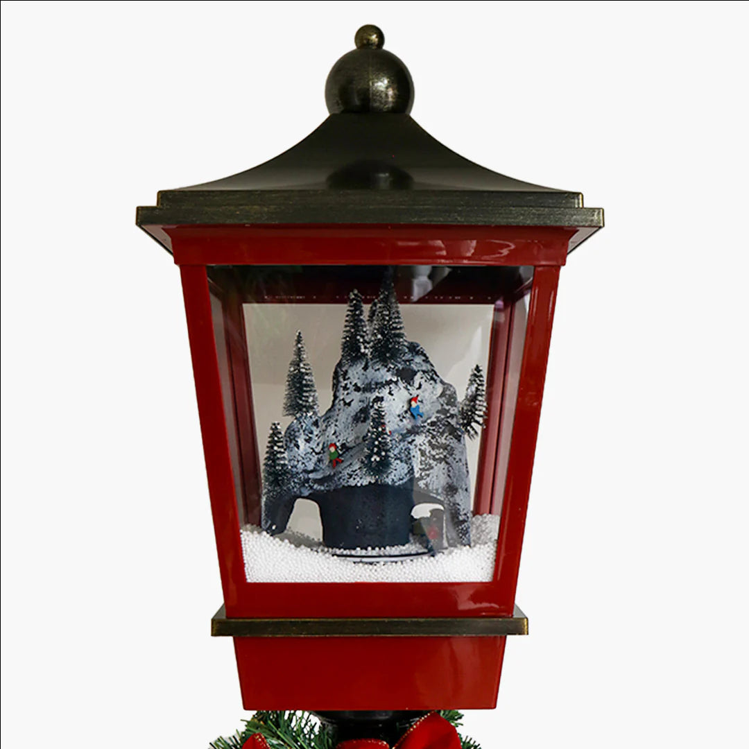 Dark red and black brush gold lamp post- 184cm LED021