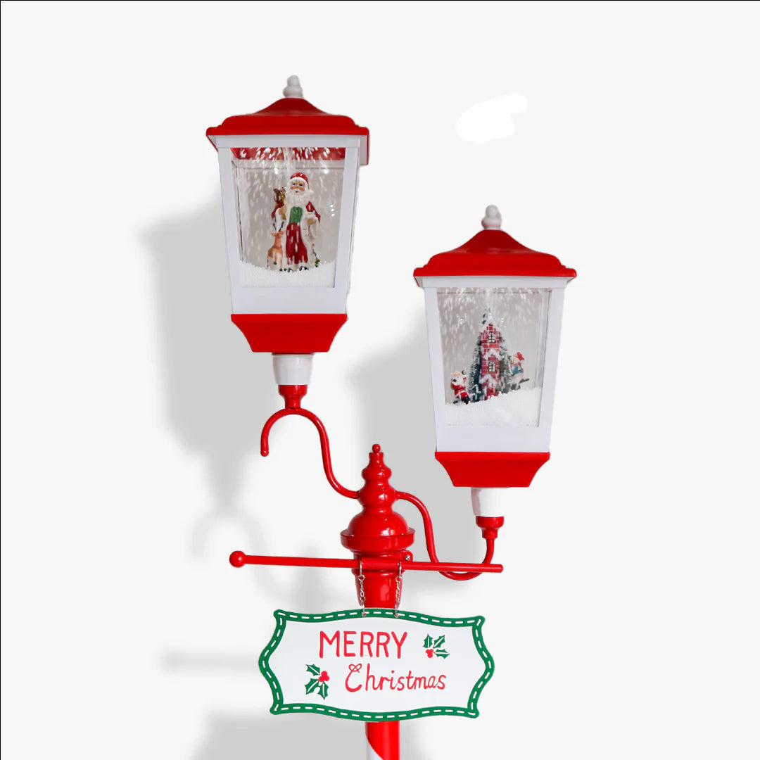 Double lamp post- 200cm (red & white) LED016