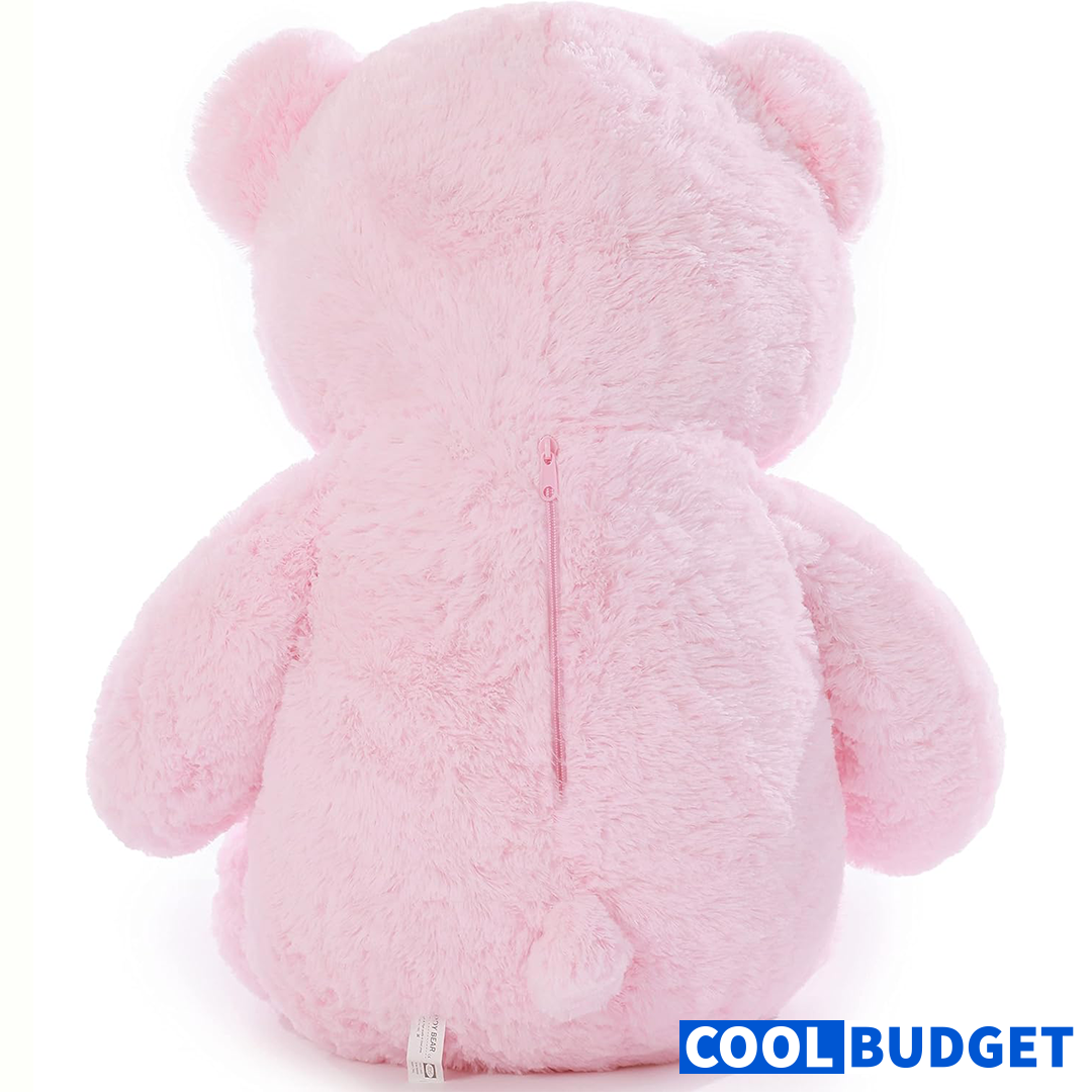 Poutmac Big Pink Teddy Bear 4Ft Giant Stuffed Animal Plush Toy for Girlfriend Women Kids for Valentines Christmas Birthday