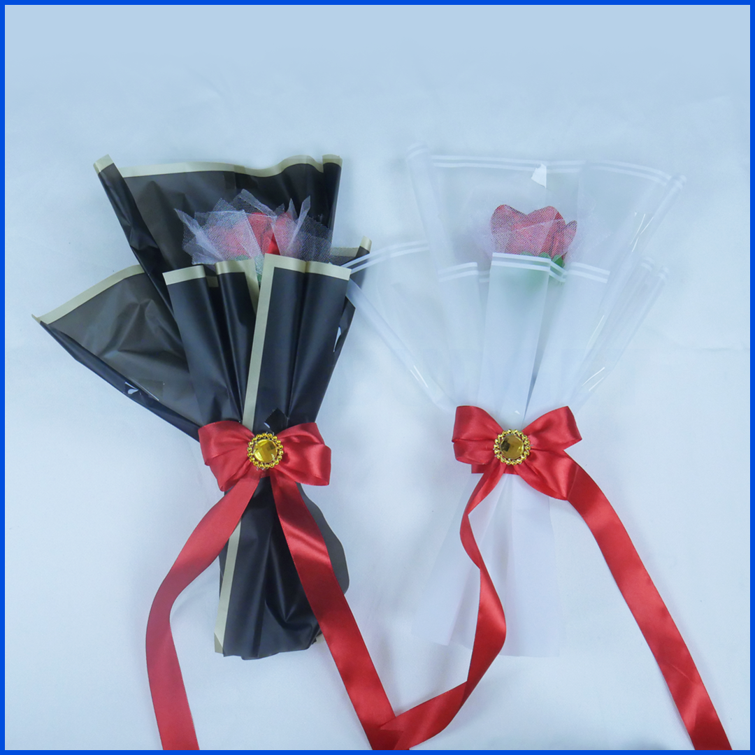 2pcs Transparent Rose Packaging Bags Flower Bouquet Plastic Bag Bouquet Wrapping Paper