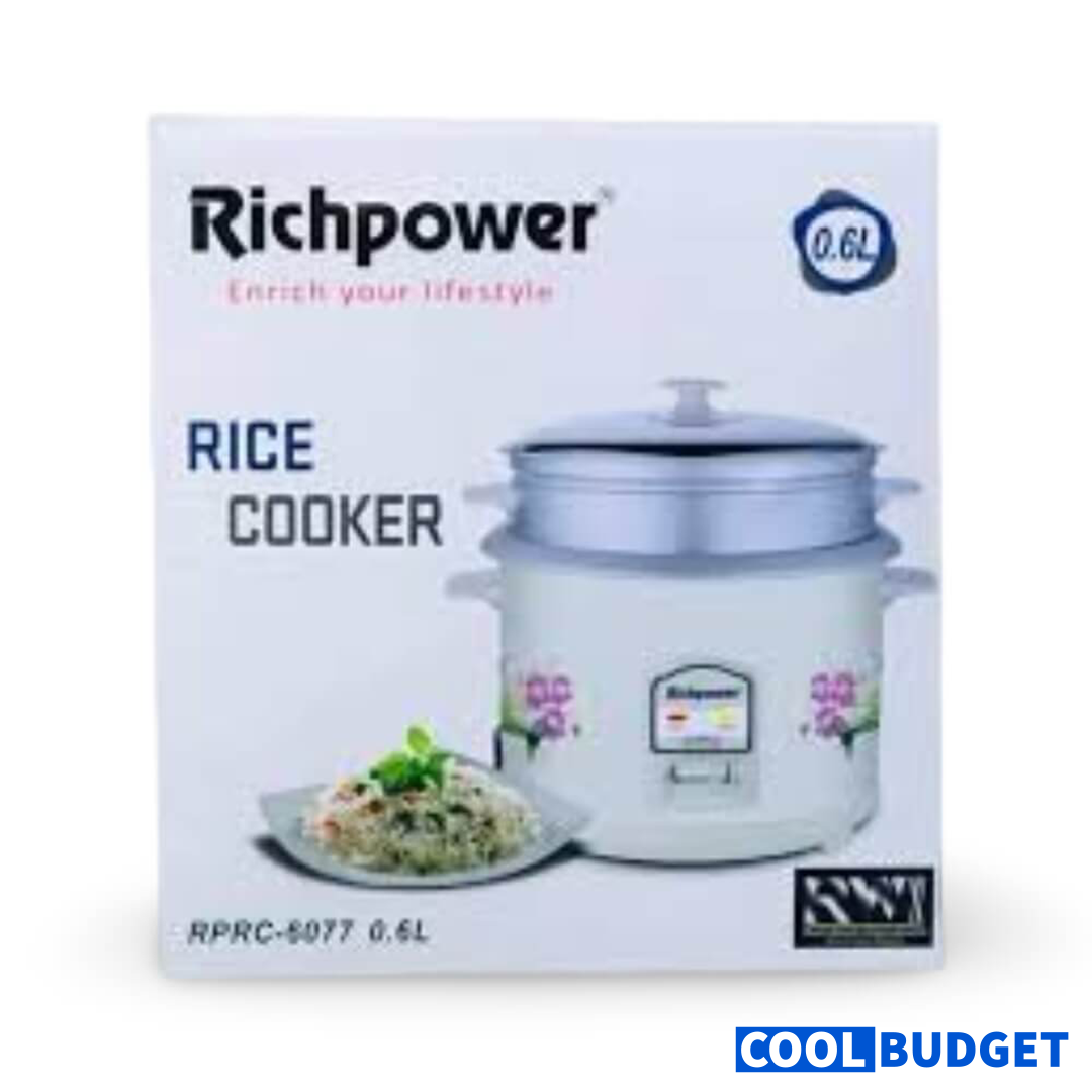 Richpower RPRC-6077 0.6L Rice Cooker with Steamer (12 Months Warranty)