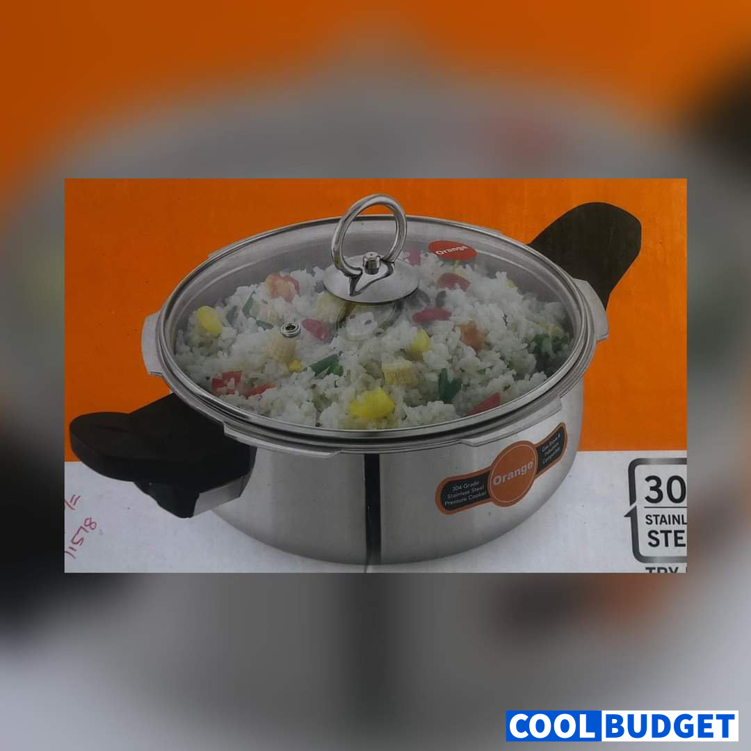 Orange Triply Pressure Cooker – 3.5 Litres