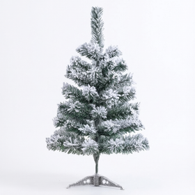 3 Ft Green Artificial Christmas Tree, Snow Flocked Xmas Tree - 1
