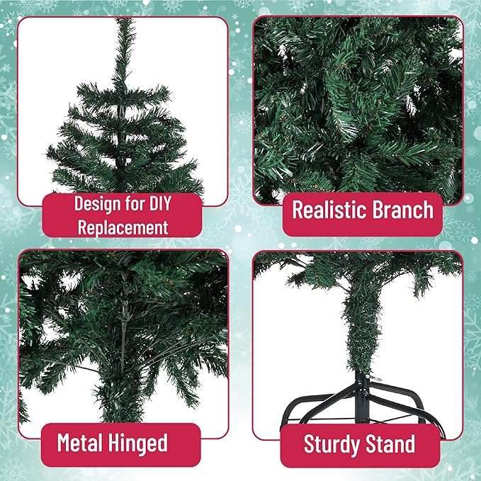 4ft Artificial Green Color Christmas Tree – Steel Stand – Christmas Decoration