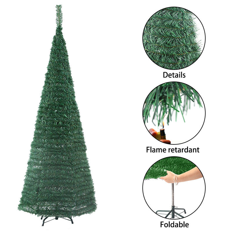 5ft Artificial Green Christmas Tree – Foldable Christmas Decoration