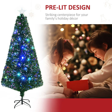 5ft Artificial Prelit Fiber Optic Christmas XMAS Tree Slim with Lights Clearance