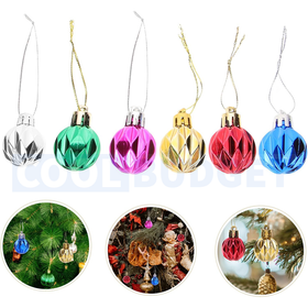 6 Pcs Christmas Decoration Hanging – Multicolor Twisted Ornaments (5.5 cm) - 1