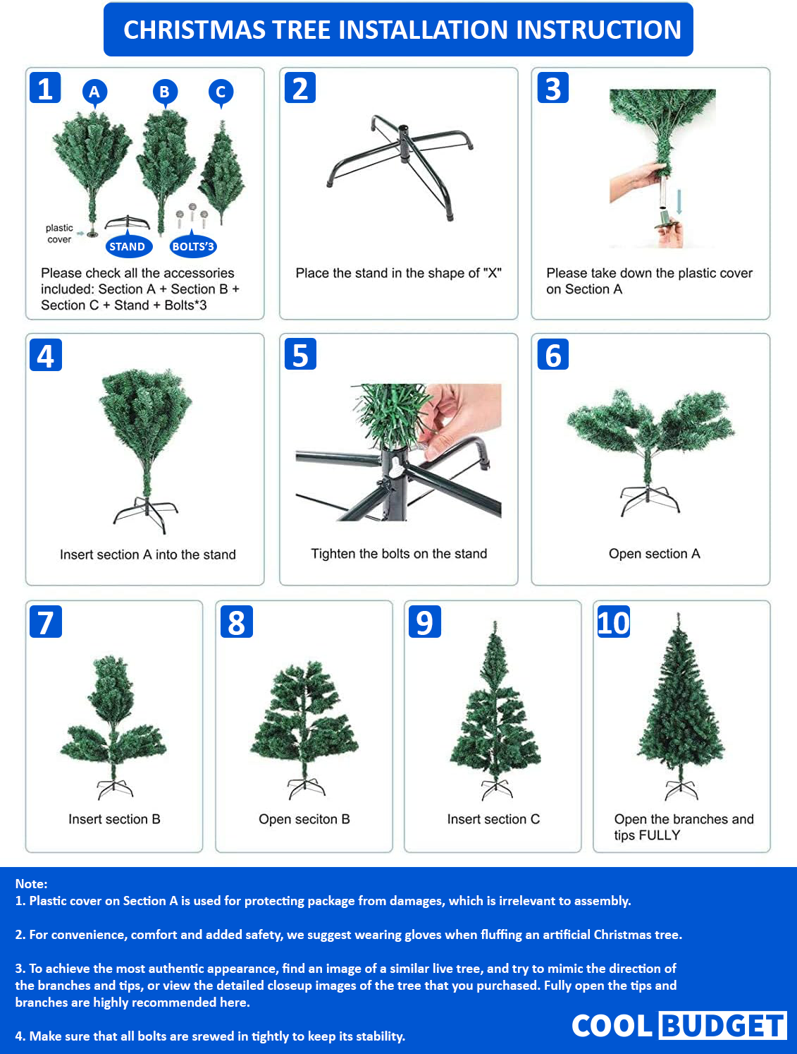 Christmas Tree (Green / White) | 3 - 8 Ft