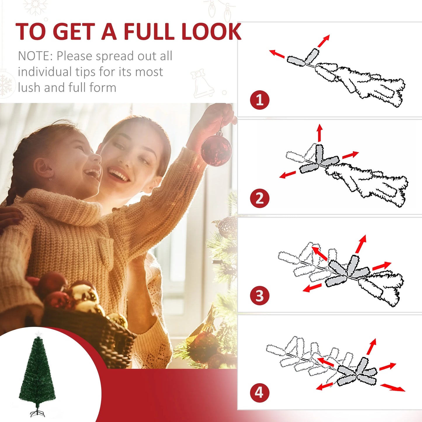 5ft Artificial Prelit Fiber Optic Christmas XMAS Tree Slim with Lights Clearance