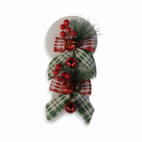 Christmas Wreath for Front Door Bowknot Pinecone Berries Window Wall Decorations - 1