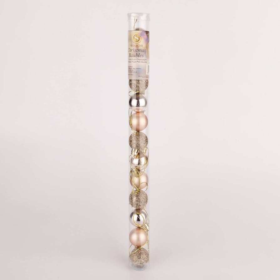 12 Pcs Gold Color Christmas Baubles – Shatterproof Dark Grey Tree Decorations (3.5 cm)