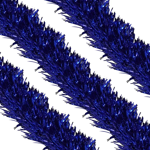 Vibrant Blue Tinsel Garland for Christmas Decor – 1 pcs - 3