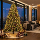 Majestic 7ft decorated Christmas tree glowing in modern Sri Lankan living room with warm fairy lights - Cool Budget