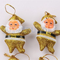 2 Pcs Gold Color Santa Claus – Small Hanging Christmas Tree Decorations (8.5 cm)