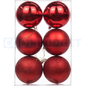6 Pcs Red Big Ball Ornaments (Pack of 6 with 3 Different Patterns) – Tree Balls with Hanging Loop for Xmas Tree Holiday (6 cm)