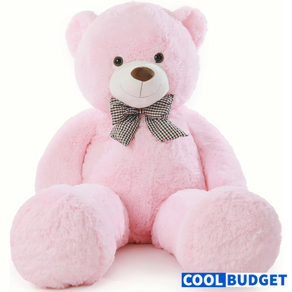 Poutmac Big Pink Teddy Bear 4Ft Giant Stuffed Animal Plush Toy for Girlfriend Women Kids for Valentines Christmas Birthday
