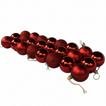 24 Balls Christmas Ornaments  Red Colorful Shatterproof Christmas Tree Decoration Hanging Ball for Xmas Party