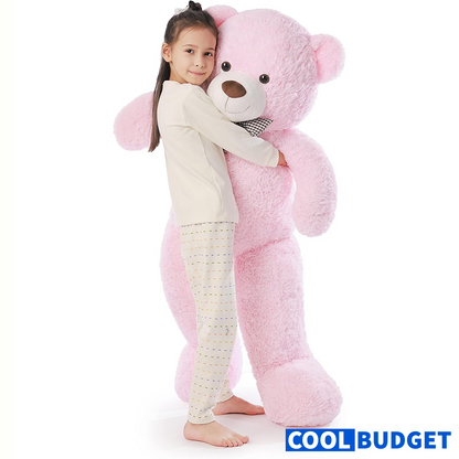 Poutmac Big Pink Teddy Bear 4Ft Giant Stuffed Animal Plush Toy for Girlfriend Women Kids for Valentines Christmas Birthday