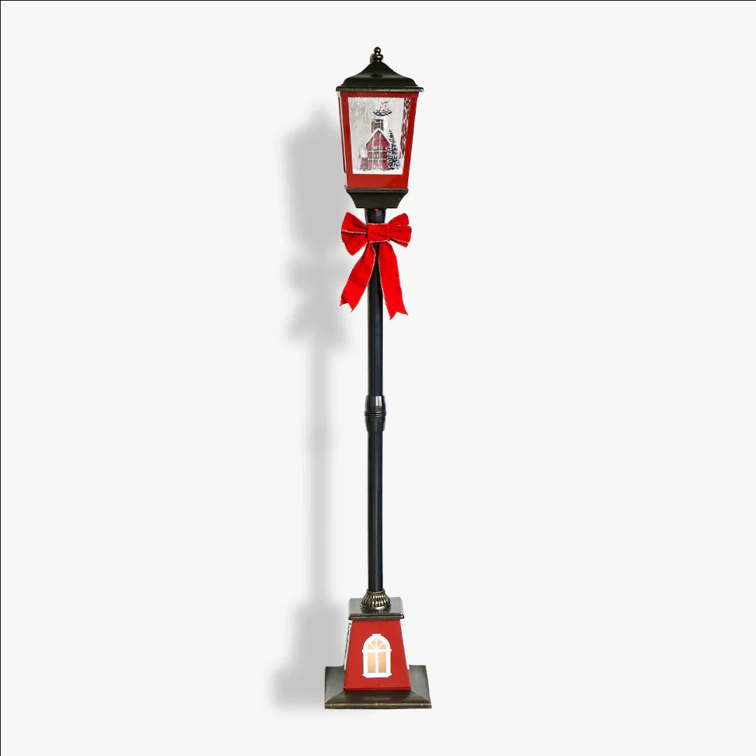 Dark red and black brush gold lamp post- 157cm LED018