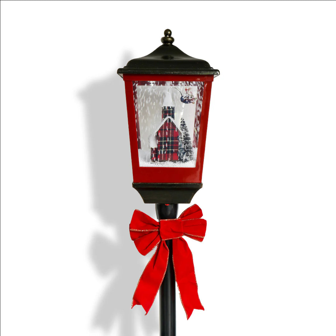 Dark red and black brush gold lamp post- 157cm LED018