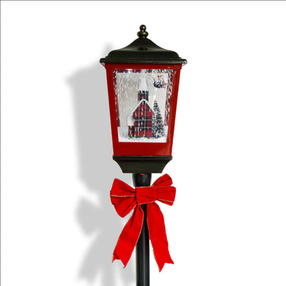 Dark red and black brush gold lamp post- 157cm LED018
