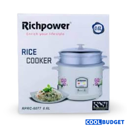 Richpower RPRC-6077 0.6L Rice Cooker with Steamer (12 Months Warranty)