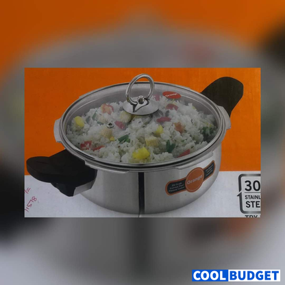 Orange Triply Pressure Cooker – 3.5 Litres