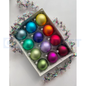 12 Pcs Glass Matte Rainbow Ball Ornaments (3.5 cm) - 1