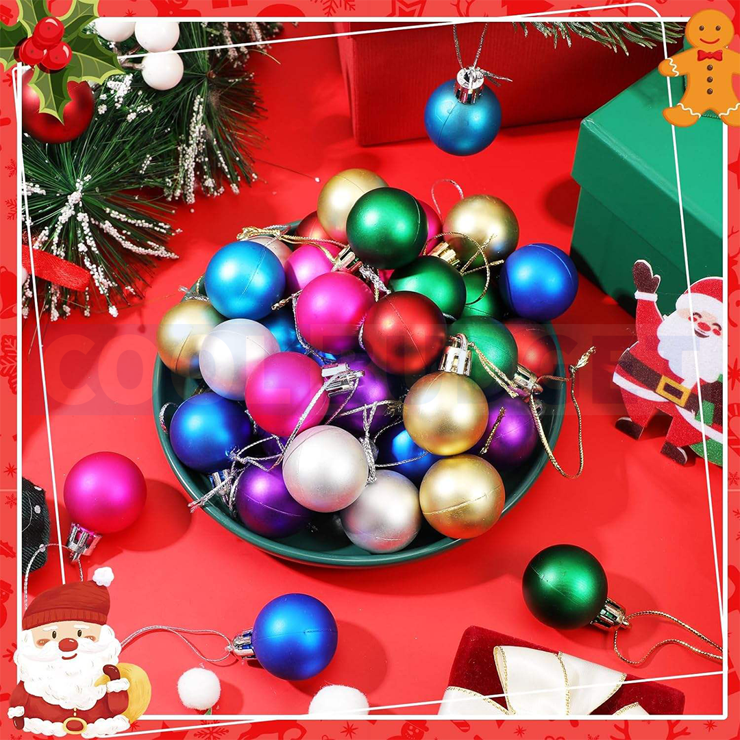 12 Pcs Glass Matte Rainbow Ball Ornaments (3.5 cm) - 2