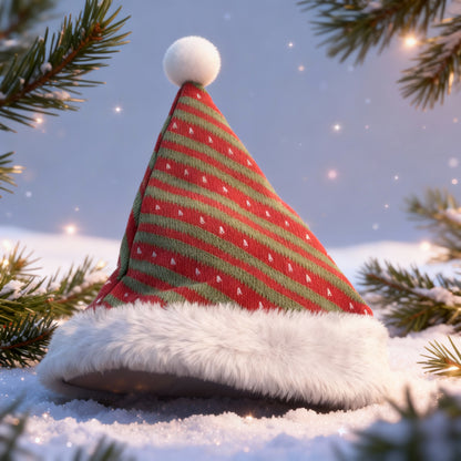 Red & Green Christmas Santa Hat Knitted Santa Hat