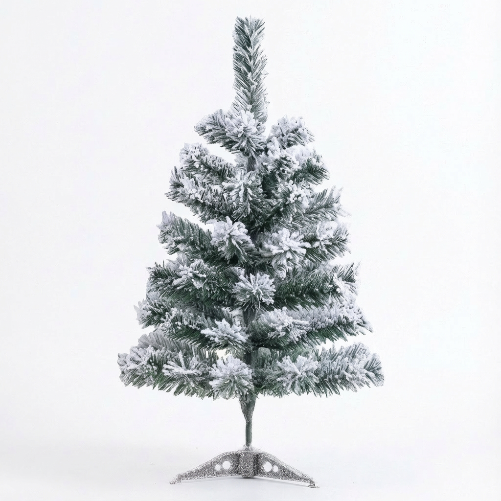 2 Ft Green Artificial Christmas Tree, Snow Flocked Xmas Tree - 1