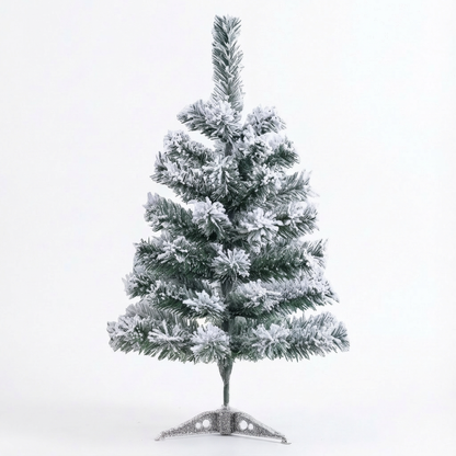 2 Ft Green Artificial Christmas Tree, Snow Flocked Xmas Tree - 1