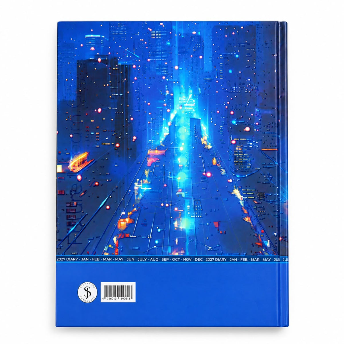 2027 Executive Hardcover Daily Diary - Modern Skyline Edition Back Cover with Barcode