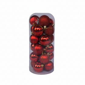 24 Balls Christmas Ornaments  Red Colorful Shatterproof Christmas Tree Decoration Hanging Ball for Xmas Party - 1