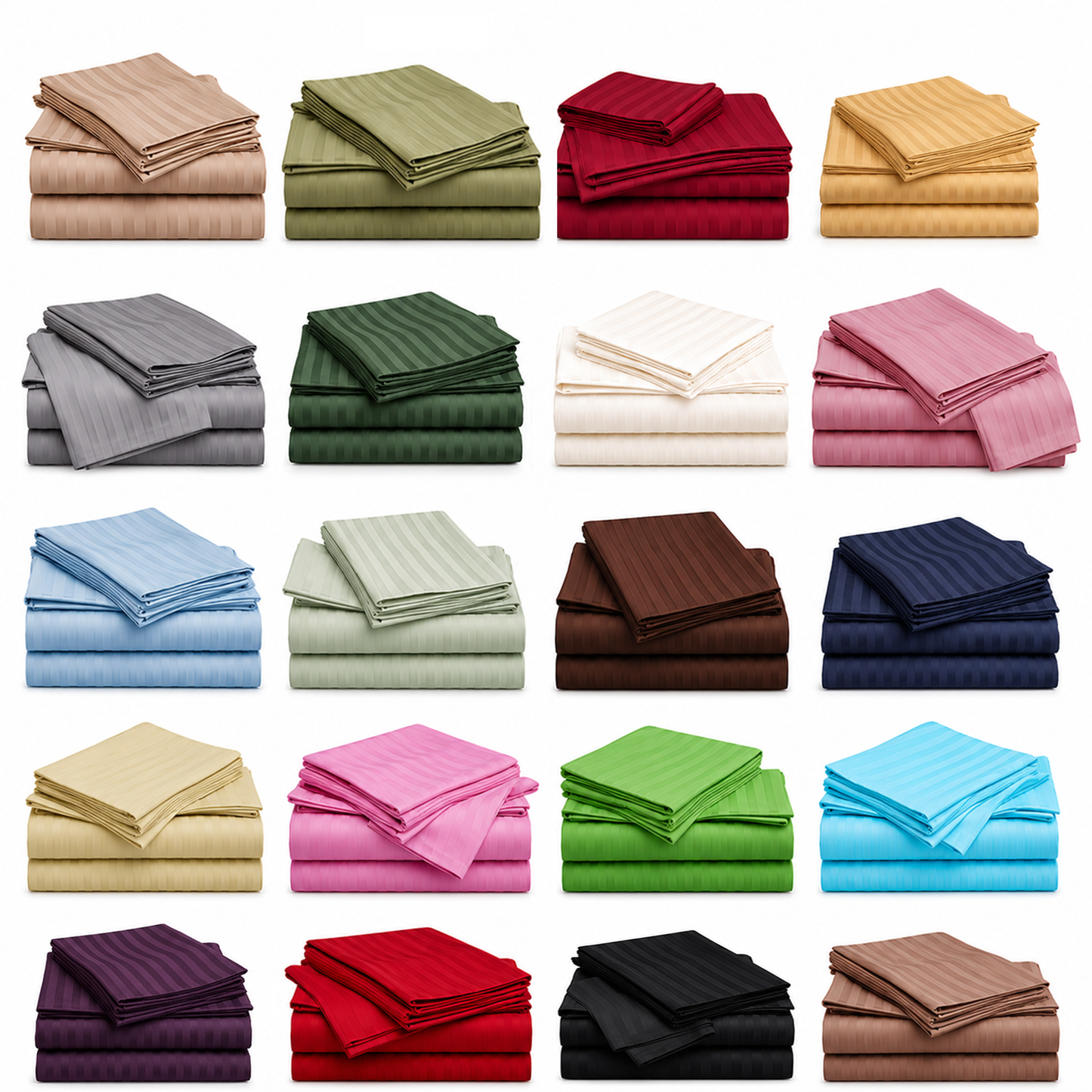 High Quality Egyptian Cotton Bedsheet 3-Piece Set (Random Colors)